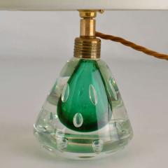 Seguso Vetri d arte Pair Emerald Green Murano Sommerso Glass Table Lamps by Seguso 1950s - 3111252