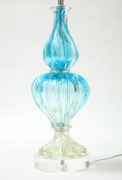 Seguso Vetri d arte Seguso Ocean Blue Clear Murano Lamps - 2160818