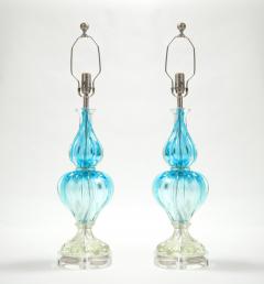 Seguso Vetri d arte Seguso Ocean Blue Clear Murano Lamps - 2161280