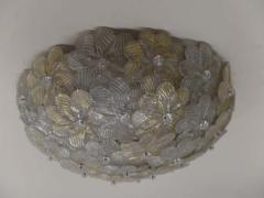 Seguso Vetri d arte Two Large Floral Murano Glass Flush Mount Fixtures by Seguso - 1876885