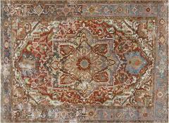 Semi Antique Persian Heriz Rug 710 x 11 - 4050530