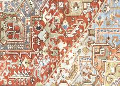Semi Antique Persian Heriz Rug 94 x 119  - 4049261