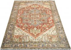 Semi Antique Persian Heriz Rug 94 x 119  - 4049263