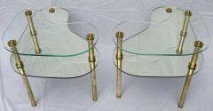 Semon Bache Pair of Chased Brass and Mirrored Glass End Tables from Semon Bache 1959 - 570508