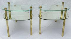 Semon Bache Pair of Chased Brass and Mirrored Glass End Tables from Semon Bache 1959 - 570510