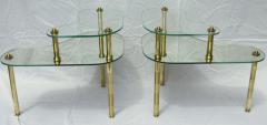 Semon Bache Pair of Chased Brass and Mirrored Glass End Tables from Semon Bache 1959 - 570511