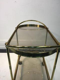 Sensational Oval Shaped Two Tier Brass Italian Tea or Bar Cart - 418562