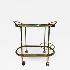 Sensational Oval Shaped Two Tier Brass Italian Tea or Bar Cart - 419264