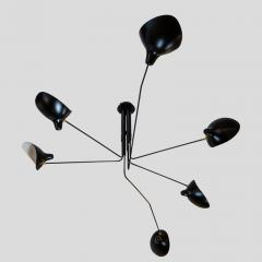 Serge Mouille BLACK COLOR SERGE MOUILLE DESIGN 6 ARMS CEILING LIGHT - 3244740