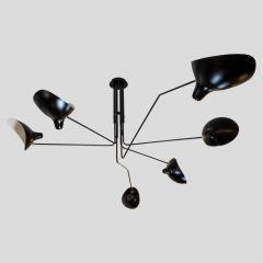 Serge Mouille BLACK COLOR SERGE MOUILLE DESIGN 6 ARMS CEILING LIGHT - 3244742