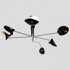 Serge Mouille BLACK COLOR SERGE MOUILLE DESIGN 6 ARMS CEILING LIGHT - 3244743