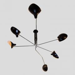 Serge Mouille BLACK COLOR SERGE MOUILLE DESIGN 6 ARMS CEILING LIGHT - 3244744