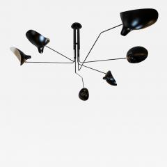 Serge Mouille BLACK COLOR SERGE MOUILLE DESIGN 6 ARMS CEILING LIGHT - 3251360