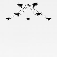 Serge Mouille Serge Mouille Black and White 7 Arm Spider Ceiling Lamp - 427381