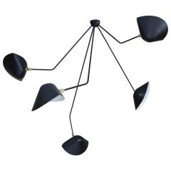 Serge Mouille Serge Mouille Black or White 5 Falling Arm Spider Ceiling Lamp - 426986