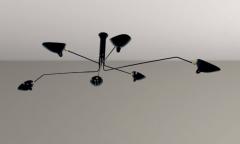 Serge Mouille Serge Mouille Black or White 6 Arm Ceiling Lamp - 426902