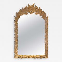 Serge Roche 1970s Carved Wood Palm Leaf Mirror - 2116219