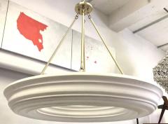 Serge Roche 2 French Modern Neoclassical Plaster and Brass Chandeliers Style of Serge Roche - 2374595