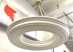 Serge Roche 2 French Modern Neoclassical Plaster and Brass Chandeliers Style of Serge Roche - 2374606