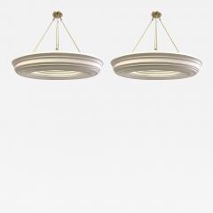 Serge Roche 2 French Modern Neoclassical Plaster and Brass Chandeliers Style of Serge Roche - 2383132