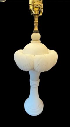 Serge Roche A Pair of Alabaster Palm Frond Lamps - 3844171