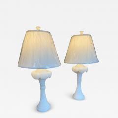 Serge Roche A Pair of Alabaster Palm Frond Lamps - 3846040