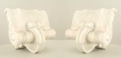 Serge Roche French Mid Century Neoclassic Plaster Capital Sconces 1 - 3171514