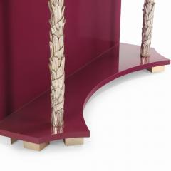 Serge Roche French carved silver giltwood palm console in manner of Serge Roche C 1980  - 4140836