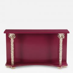 Serge Roche French carved silver giltwood palm console in manner of Serge Roche C 1980  - 4142859