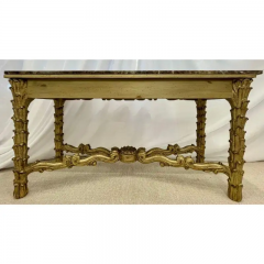 Serge Roche Mid Century Fleur de Lis Console Marble Serge Roche Style - 2489335