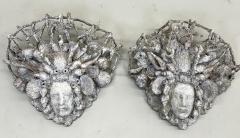 Serge Roche PAIR of French Shell Plaster Sconces Serge Roche for Maison Jansen 1930 1940 - 4292757
