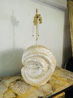 Serge Roche PEARLIZED PLASTER CLAM SHELL LAMPS IN THE MANNER OF SERGE ROCHE - 3960541