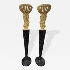 Serge Roche Pair Of French Serge Roche Attributed Seahorse Torchieres - 4703507