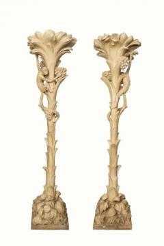 Serge Roche Pair of French Torchieres or Floor Lamps with Monkeys Attributed to Serge Roche - 3637960