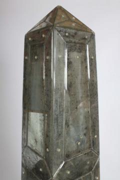 Serge Roche Pair of Monumental Neoclassical glomis Mirrored Obelisks - 3300712