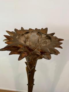 Serge Roche Patinated Resin Plaster Palm Torchieres in the Manner of Serge Roche Pair - 4641411