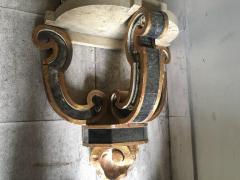 Serge Roche Serge Roche Attributed Pair of 1940s Baroque Oxidized Mirror Wall Consoles - 382943