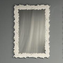 Serge Roche Serge Roche Style Contemporary Rectangular Leaf Wall Mirrors White Lacquer - 3677843