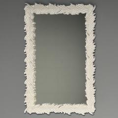 Serge Roche Serge Roche Style Contemporary Rectangular Leaf Wall Mirrors White Lacquer - 3677845