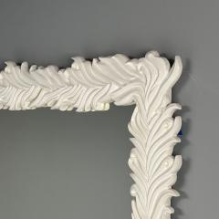 Serge Roche Serge Roche Style Contemporary Rectangular Leaf Wall Mirrors White Lacquer - 3677849