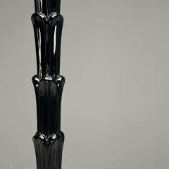 Serge Roche Serge Roche Style Mid Century Modern Palm Leaf Floor Lamps Black Lacquer - 3709792