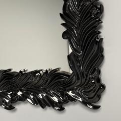 Serge Roche Serge Roche Style Modern Rectangular Leaf Wall Mirrors Black Lacquer - 3777779
