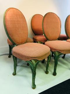 Serge Roche Set of Six Chairs with Carved Wood Frames in the Manner of Serge Roche - 1072759