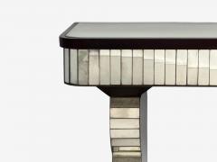 Serge Roche Style Distressed Glass Painted Wood Mirrored Console Tables - 4323862