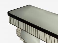 Serge Roche Style Distressed Glass Painted Wood Mirrored Console Tables - 4323863