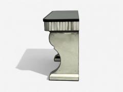 Serge Roche Style Distressed Glass Painted Wood Mirrored Console Tables - 4323864