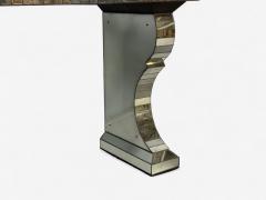 Serge Roche Style Distressed Glass Painted Wood Mirrored Console Tables - 4323866
