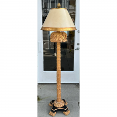 Serge Roche Style Giltwood Palm Tree Floor Lamp - 3493057