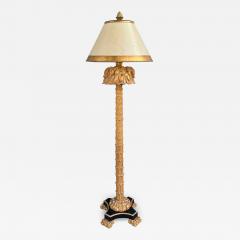 Serge Roche Style Giltwood Palm Tree Floor Lamp - 3494530