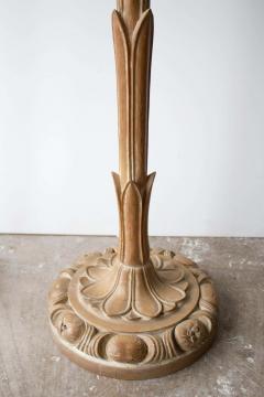 Serge Roche Torchiere Floor Lamps after Serge Roche Hand Carved Limed Oak Palm Trees 1940s - 2414159